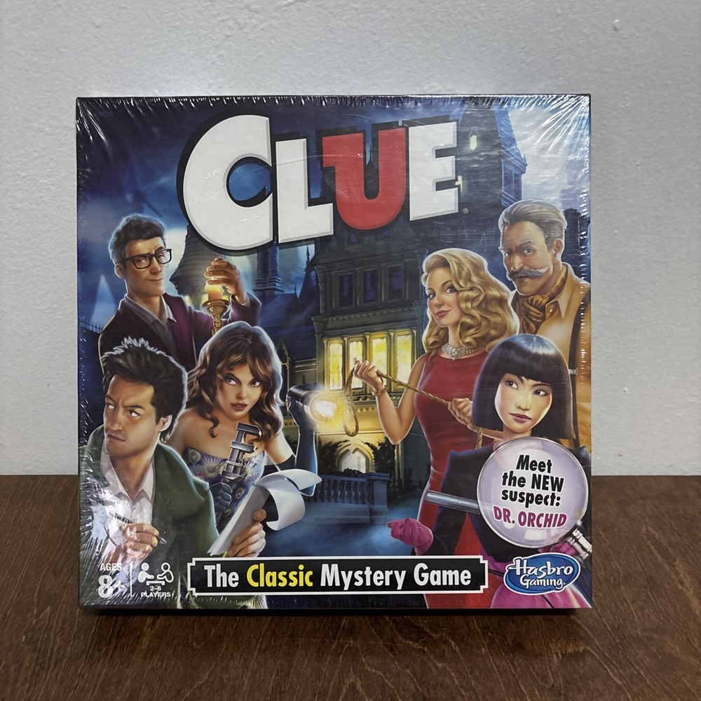 Hasbro Clue The Classic Mystery Board Game With Dr. Orchid New Sealed 2–6 Player